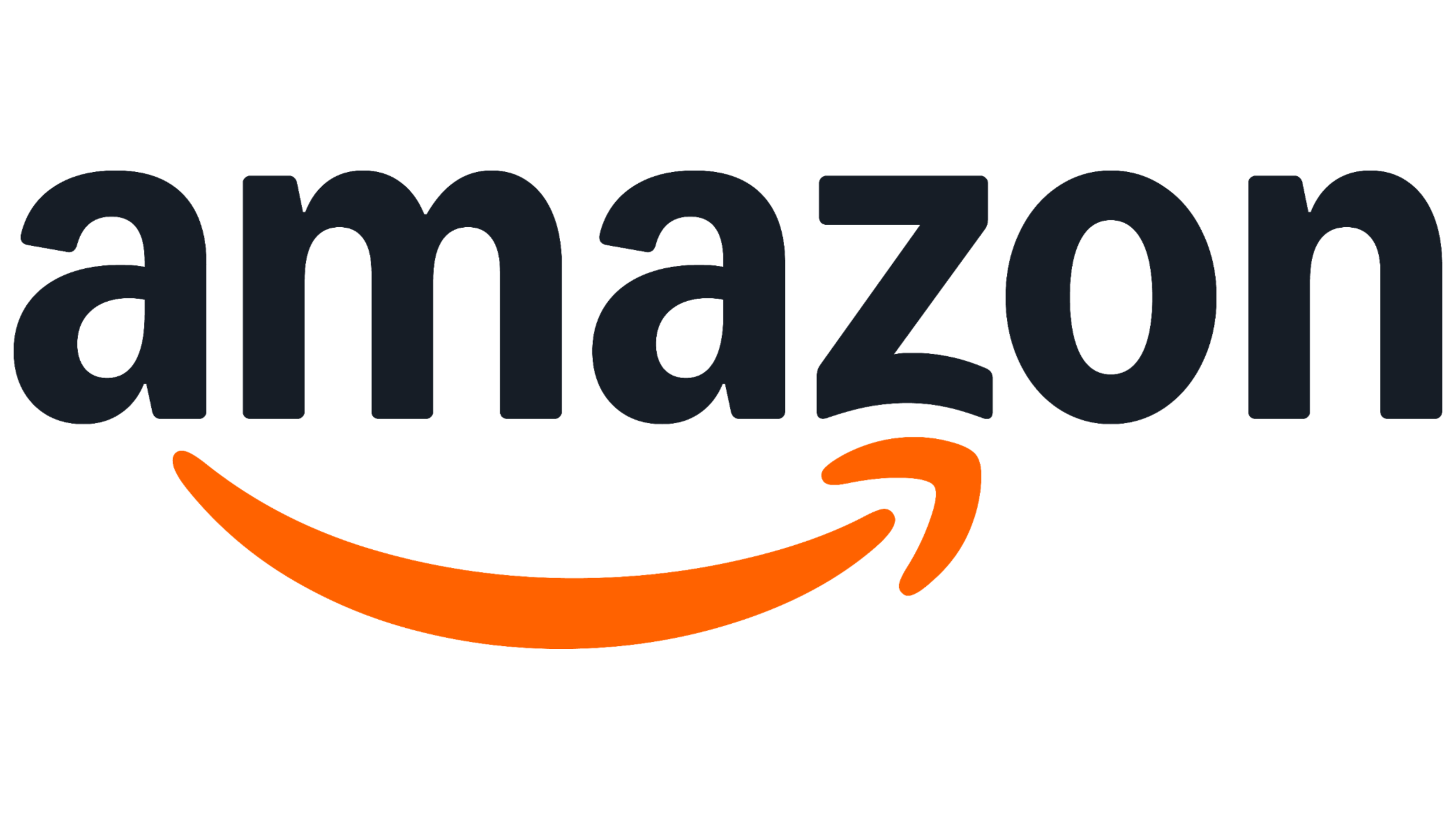 The black and orange Amazon logo.