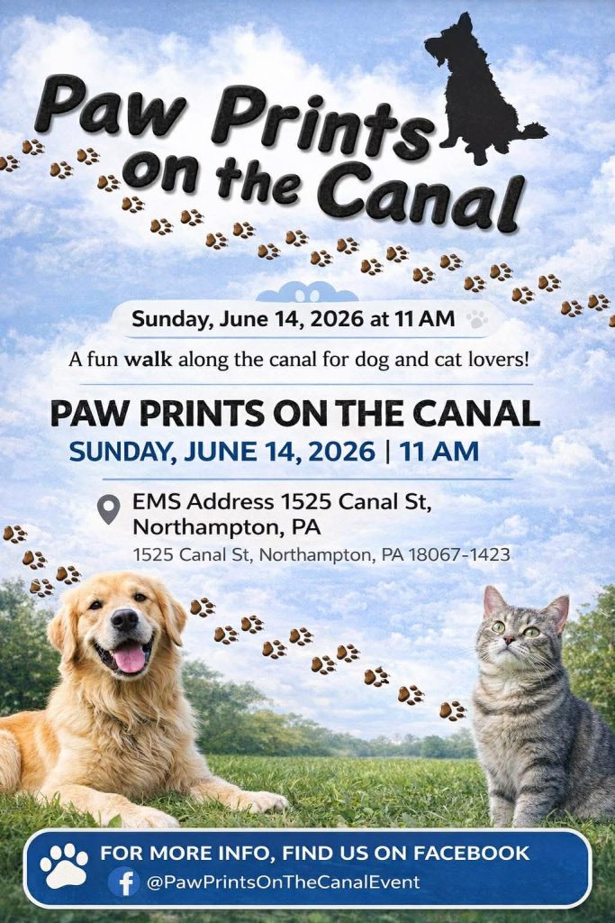 Flyer for 2026 Paw Prints on the Canal event.